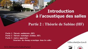 Introduction à l’acoustique des salles, partie 2, la théorie de Sabine.